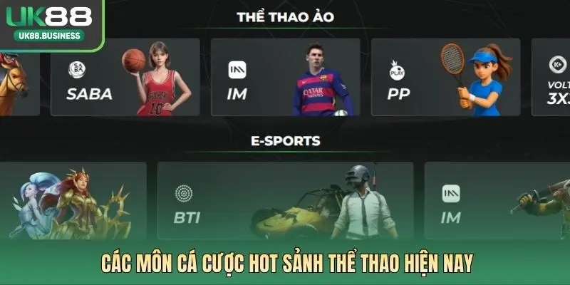 Các môn cá cược hot sảnh thể thao hiện nay