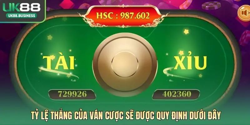 Tỷ lệ thẳng của ván cược sẽ được quy định dưới đây